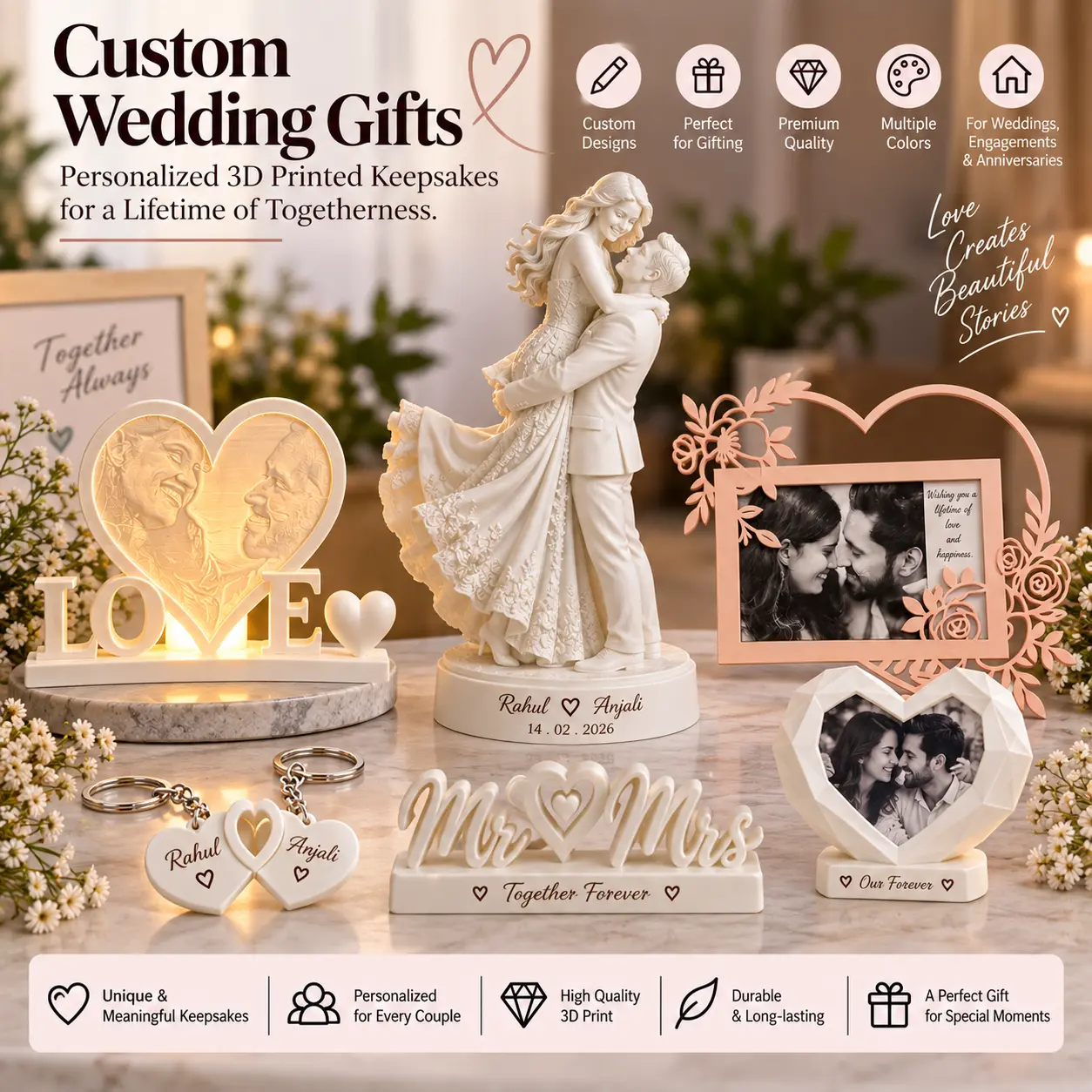 Customized wedding photo frames and gifts